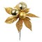24-Pack Poinsettia Picks - Golden Glitter, 3 Ornaments, Home Decor - Festive Holiday Accent for Christmas - 2024 Christmas Collection, Floral Home by Artificial Flowers